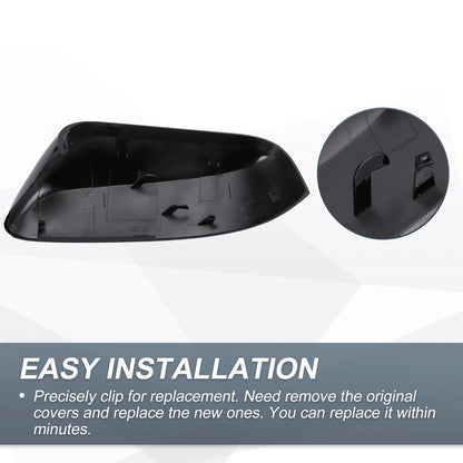 Right Side Rearview Mirror Cover Cap Gloss Black for Ford Explorer (2016-2019)