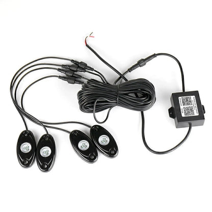 4x RGB LED Rock Lights for Offroad Vehicles - Wireless Music Flashing (N/A)