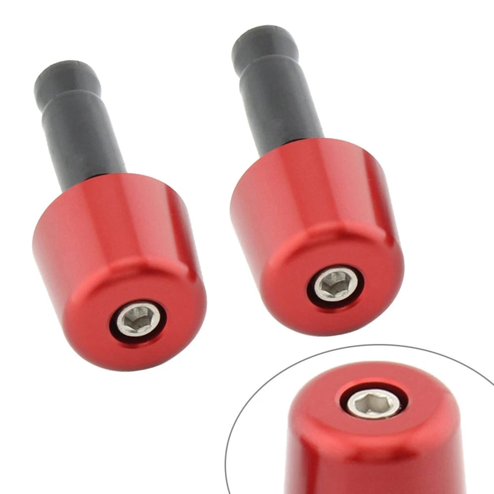 1in Handlebar Hand Grips & End Caps for Universal Motorcycle - Red