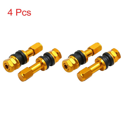 Valve Stem / 4pcs / Gold Tone Bolt In Tubeless Wheel Tire for Car/Motorcycle