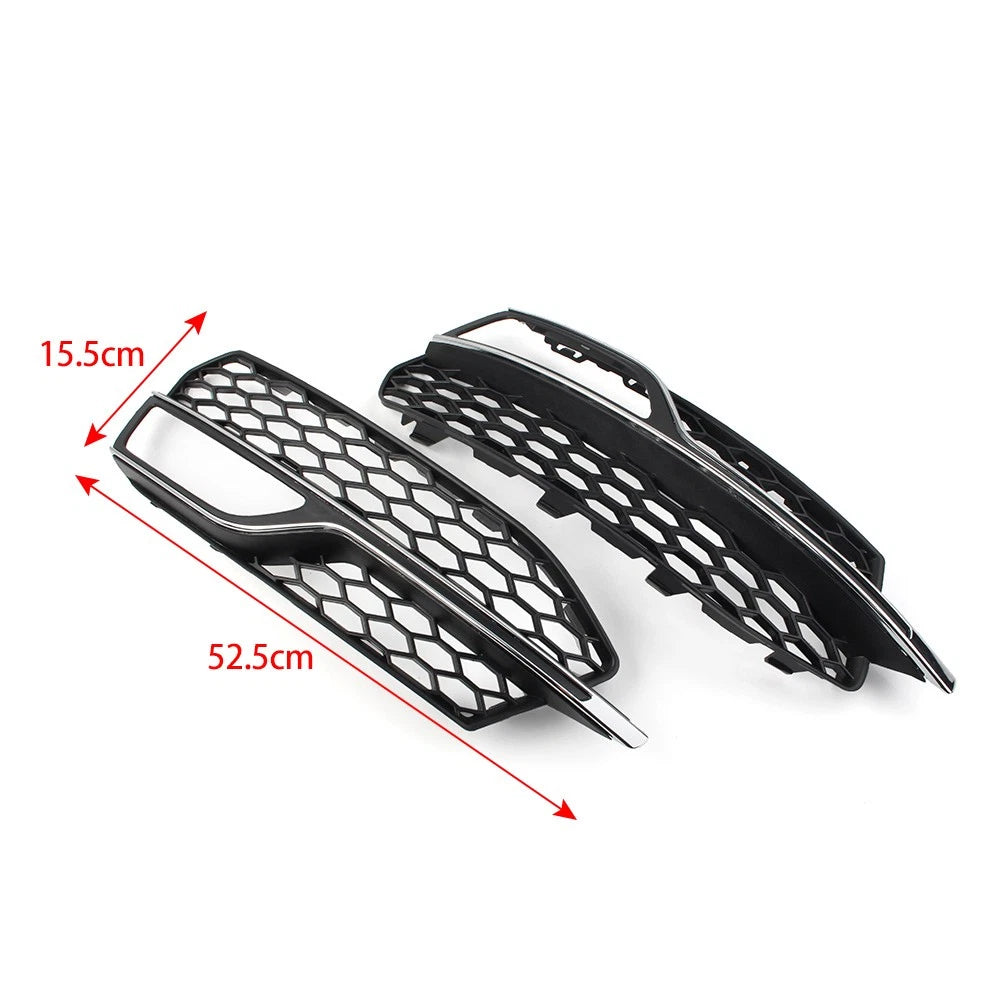 Honeycomb Front Bumper Fog Light Grille Cover for Audi A3 S3 (2013-2017)