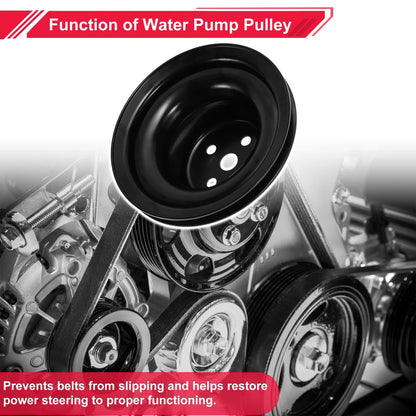 Double-Groove Short Water Pump Pulley for Chevy Big Block 396 427 454