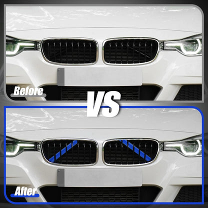 ABS Front Grille Trim Strips Cover Decor Blue for BMW 5 6 7 Series (2010-2020)