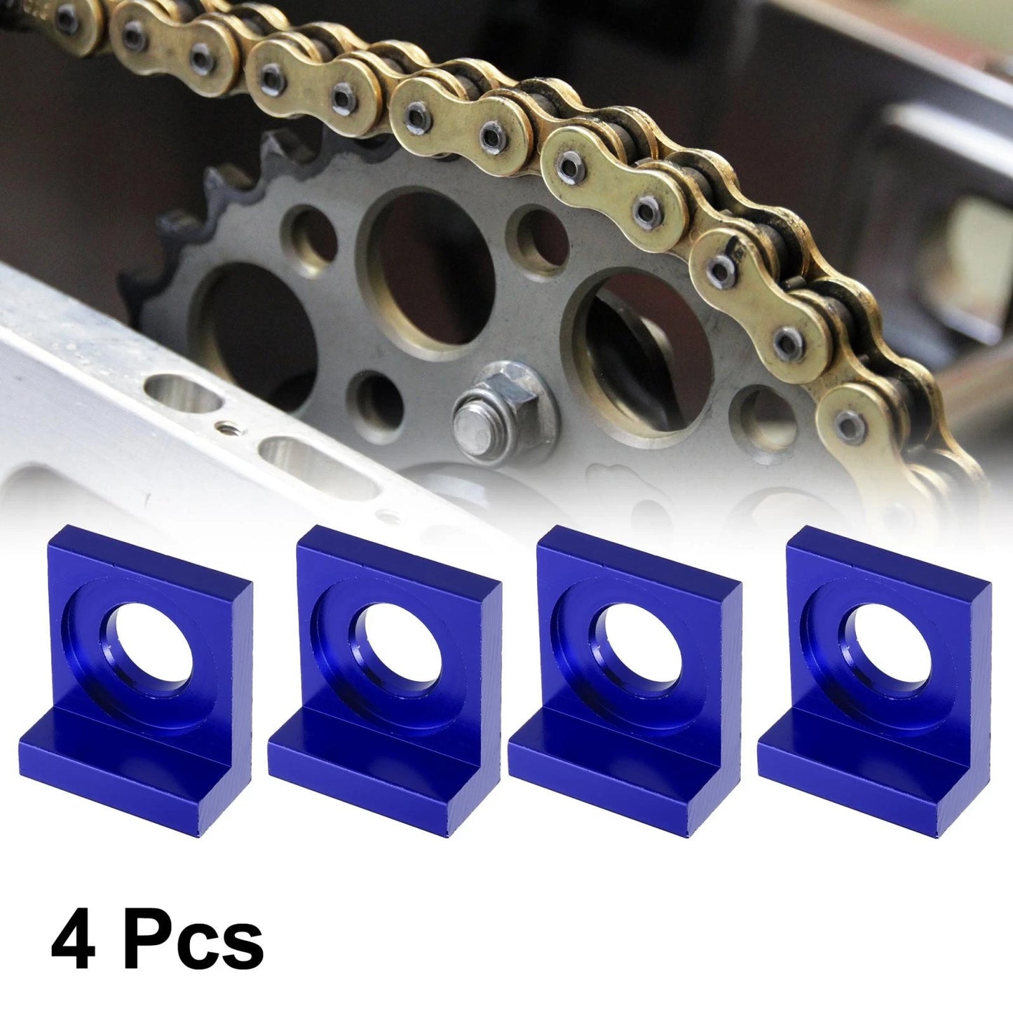Hole Chain Adjuster Block Tensioners 4pcs 15mm Dia for Motorcycle