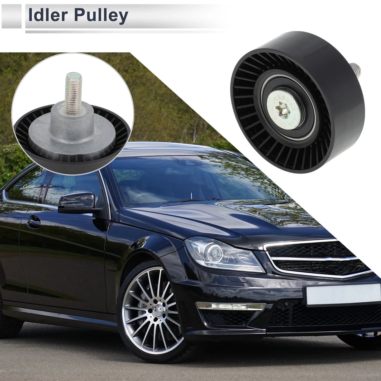 Drive Belt Idler Pulley for BMW Series 3 (1998-2005) Black 1 x Piece