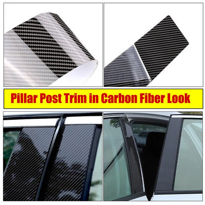 6PCS CF Window Pillar Posts Door Trim Cover for Buick Century (1997–2005)