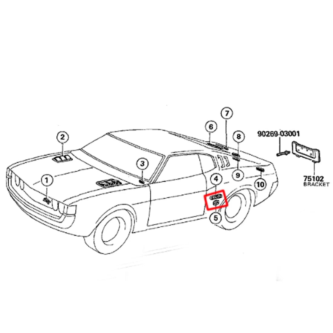 Dragon Emblem for Toyota Celica 1970-1977