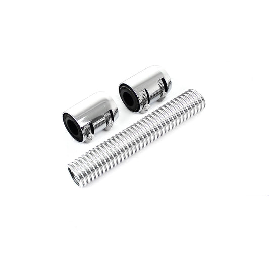 12" Flexible Chrome Stainless Steel Radiator Hose & End Cap for Car Model