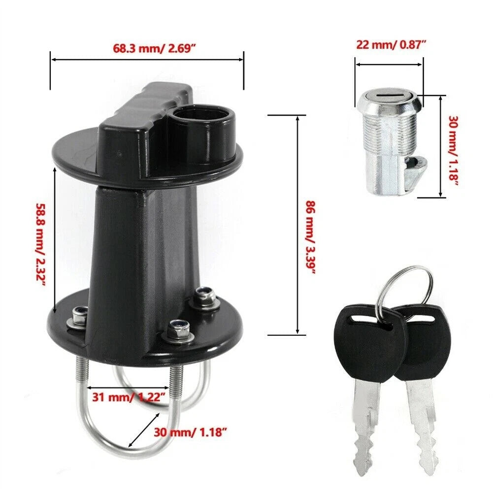 3L/5L Fuel Tank Mount Jerry Can Key Bracket Holder Lock Fastener for Vehicles