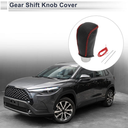 Gear Shift Knob Cover for Toyota Corolla 2009-2013 Pebbled Black Red
