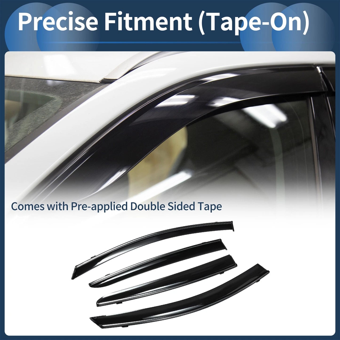 Window Deflectors for Ford Focus Sedan 2019 Side Window Vent Visors Black Set