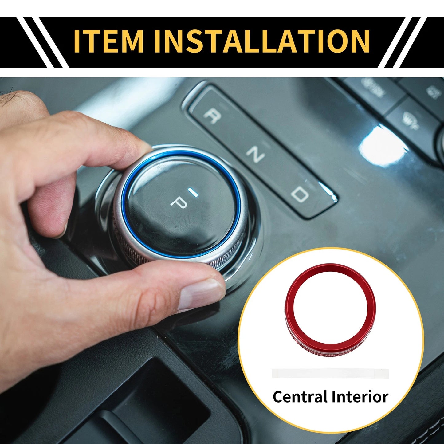 Gear Shift Control Knob Cover Ring for Ford Maverick (2022) - Red 1 x Pc