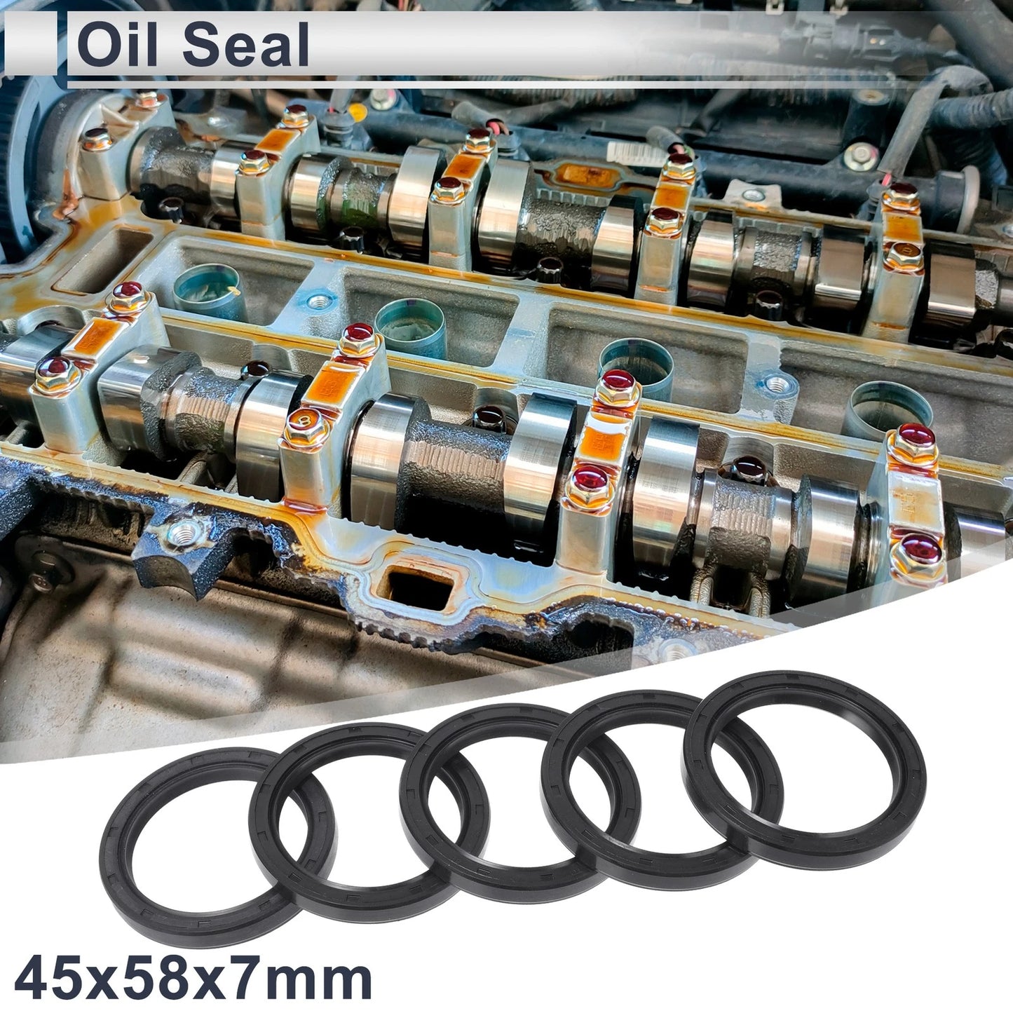 Oil Seal Rotary Shaft Seal NBR Rubber 45x58x7mm 5 x for Make Model