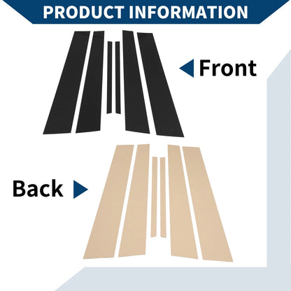 6 x Door Pillar Window Trim for Acura TL Black (2004-2008)