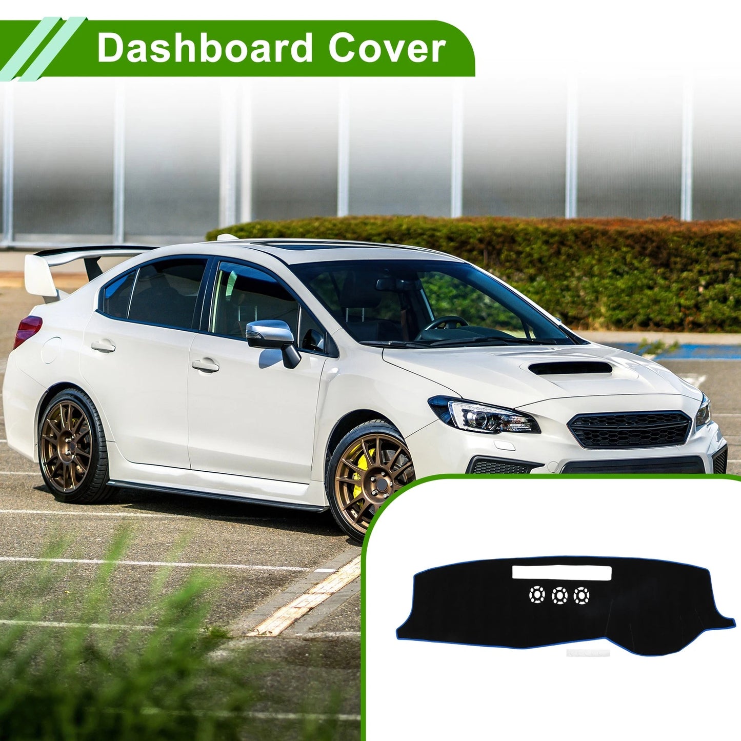 Dashboard Cover Mat for Volvo XC90 Black Blue (2015-2020) 1 Set