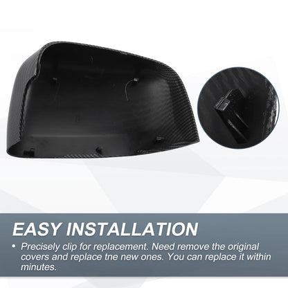 Rearview Mirror Cover Cap Black Carbon Fiber for Jeep Grand Cherokee (2011-2020)