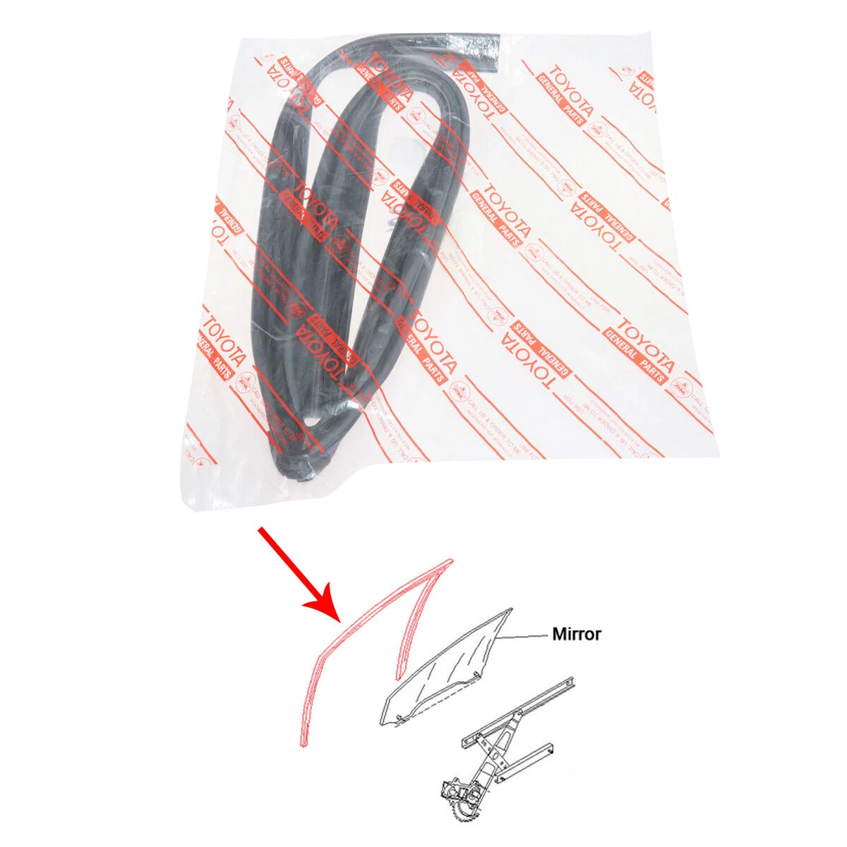 Front Door Glass Run Channel for Toyota Corolla 4-Door 1991-2001