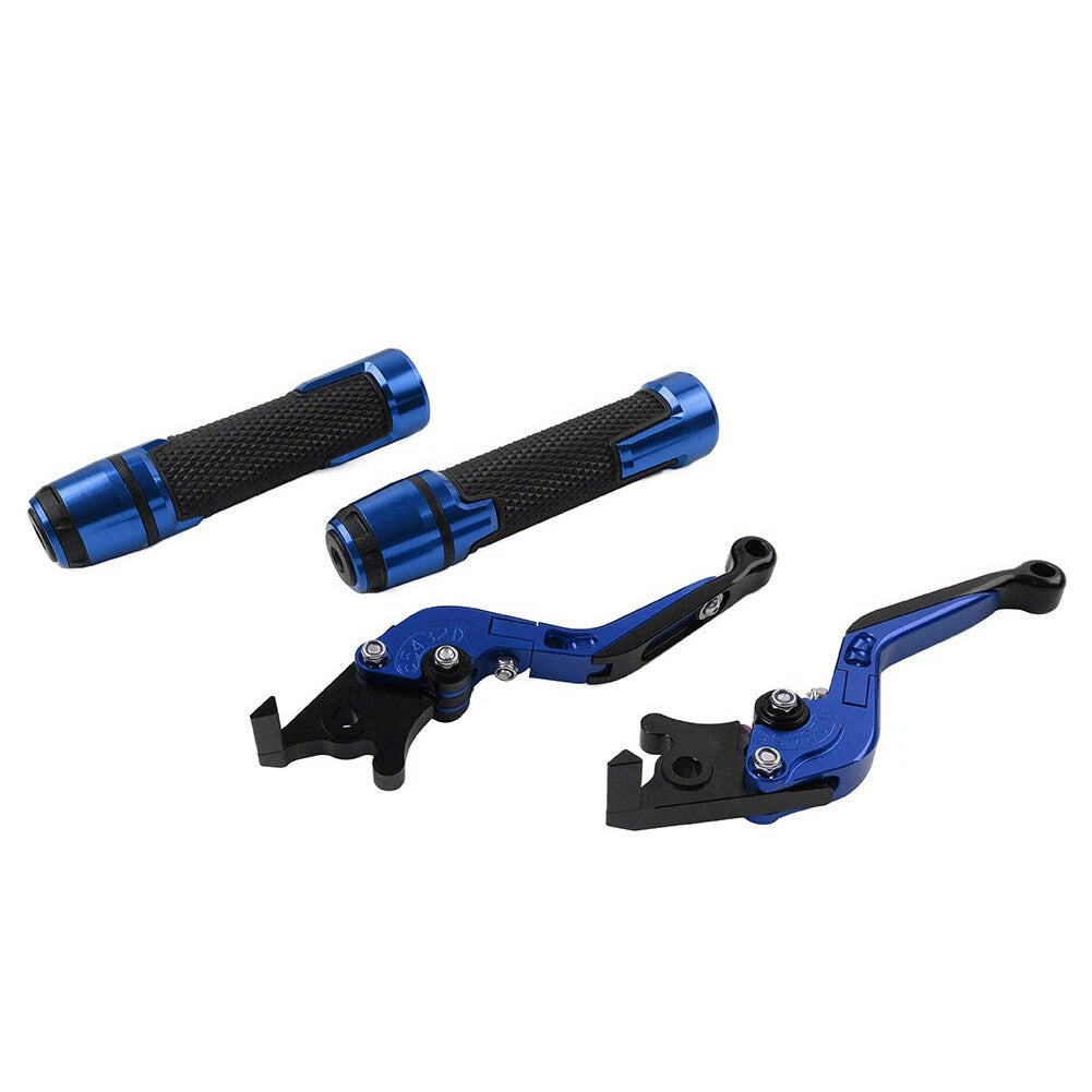 Blue Extendable Brake Clutch Levers Grip Set for Kawasaki Z650 Z900 (2017-2023)