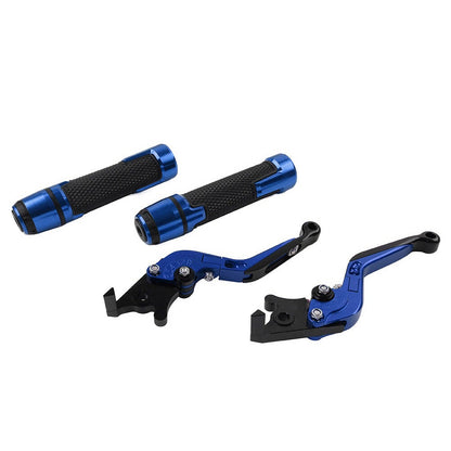 Blue Extendable Brake Clutch Levers Grip Set for Kawasaki Z650 Z900 (2017-2023)