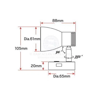 2 X Caravan Boat Bulkhead Lights LED with USB Outlet Chrome/White