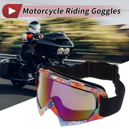 Motorcycle Riding Goggles Blue Purple Lens Colorful Frame PC TPU
