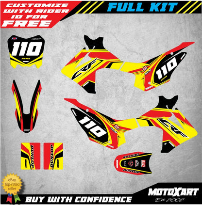 Custom Graphics Full Kit for Honda CRF 110 (2013-2018) FLOW Stickers
