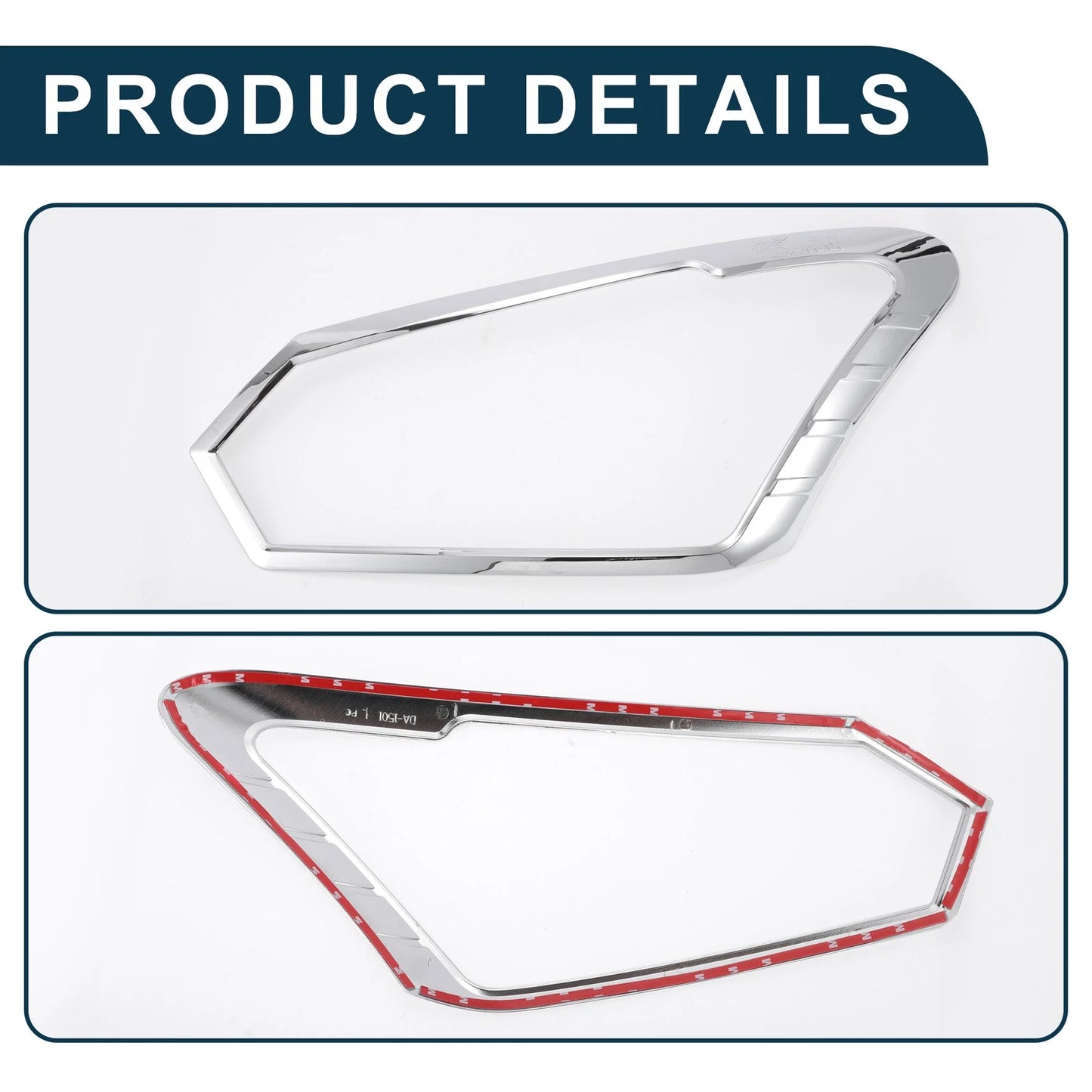 Car Front Headlight Trim Bezel for Isuzu D-Max Rodeo (2016-2023) Silver Tone