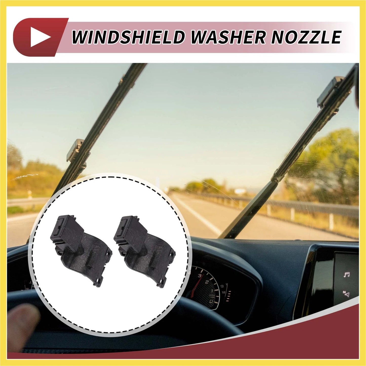 Front Windshield Washer Nozzle 2 x for Toyota Tacoma (2016–2023)
