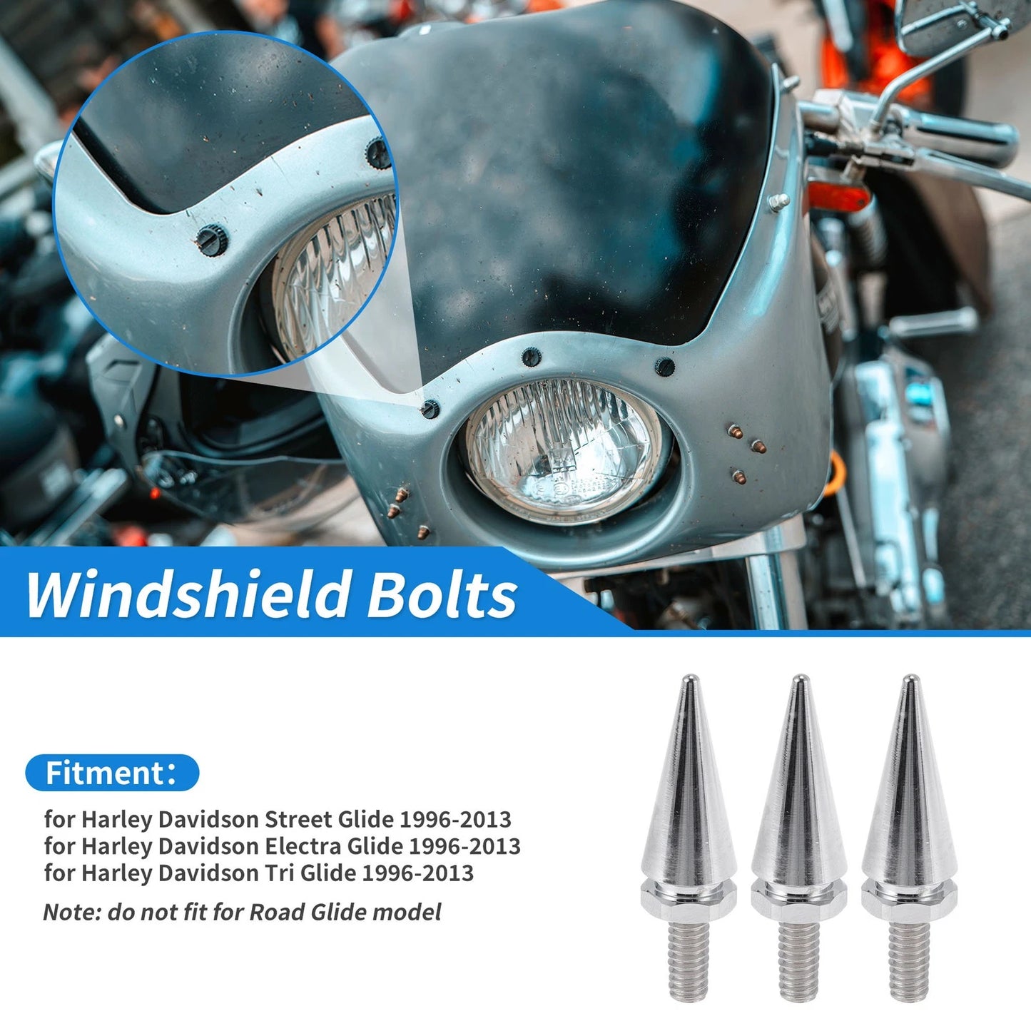 Windshield Bolts / 2 x / Windshield Bolts for Harley Davidson Street Glide (1996–2013)