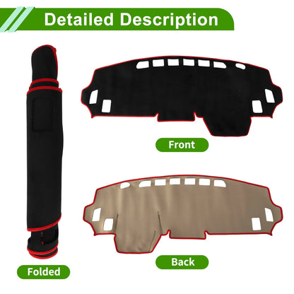 Dashboard Cover Black Red Flannel for Mitsubishi Delica B34A B35A B37A B38A (1986-1994)