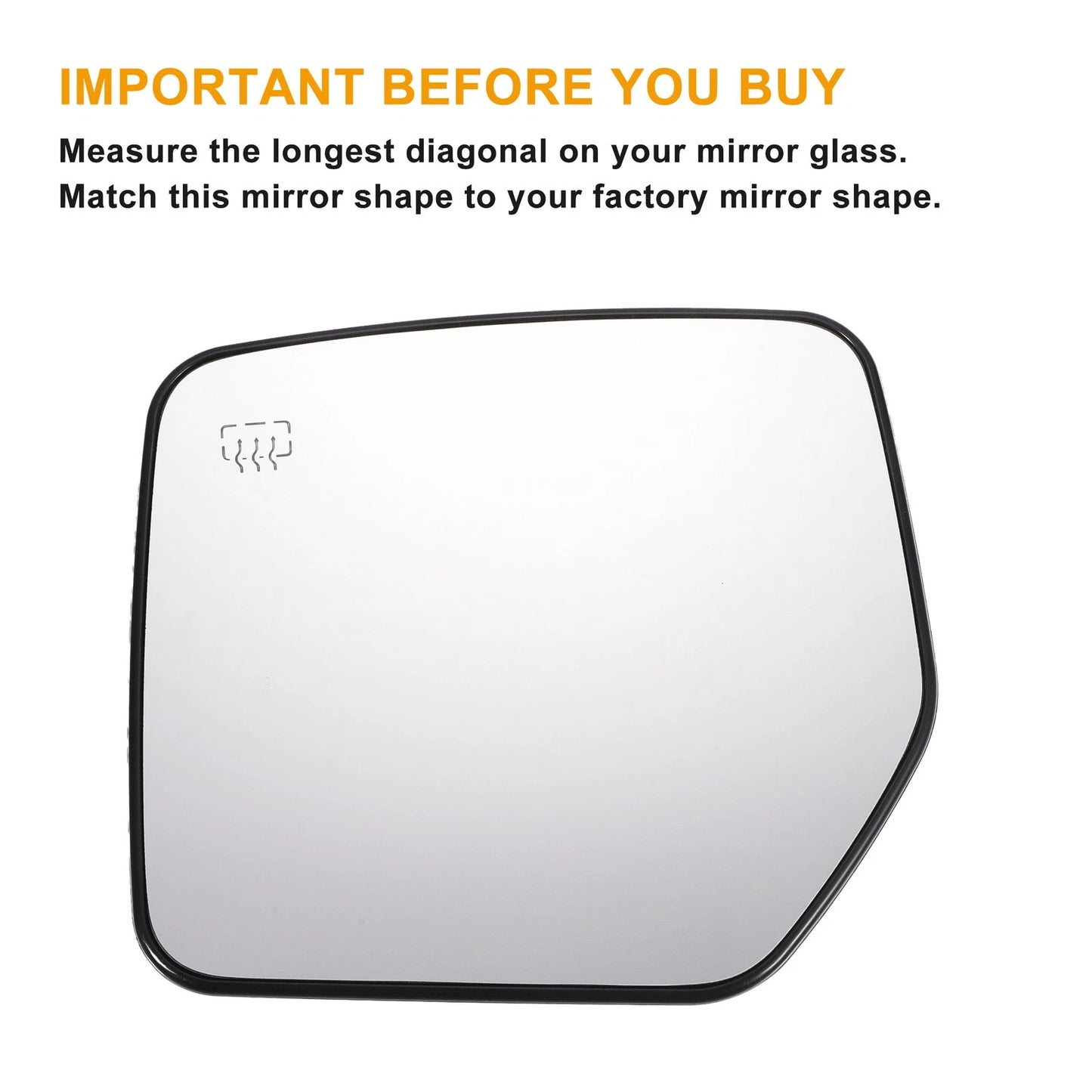 Left Side Heated White Mirror Glass for Jeep Compass Patriot (2007-2017)