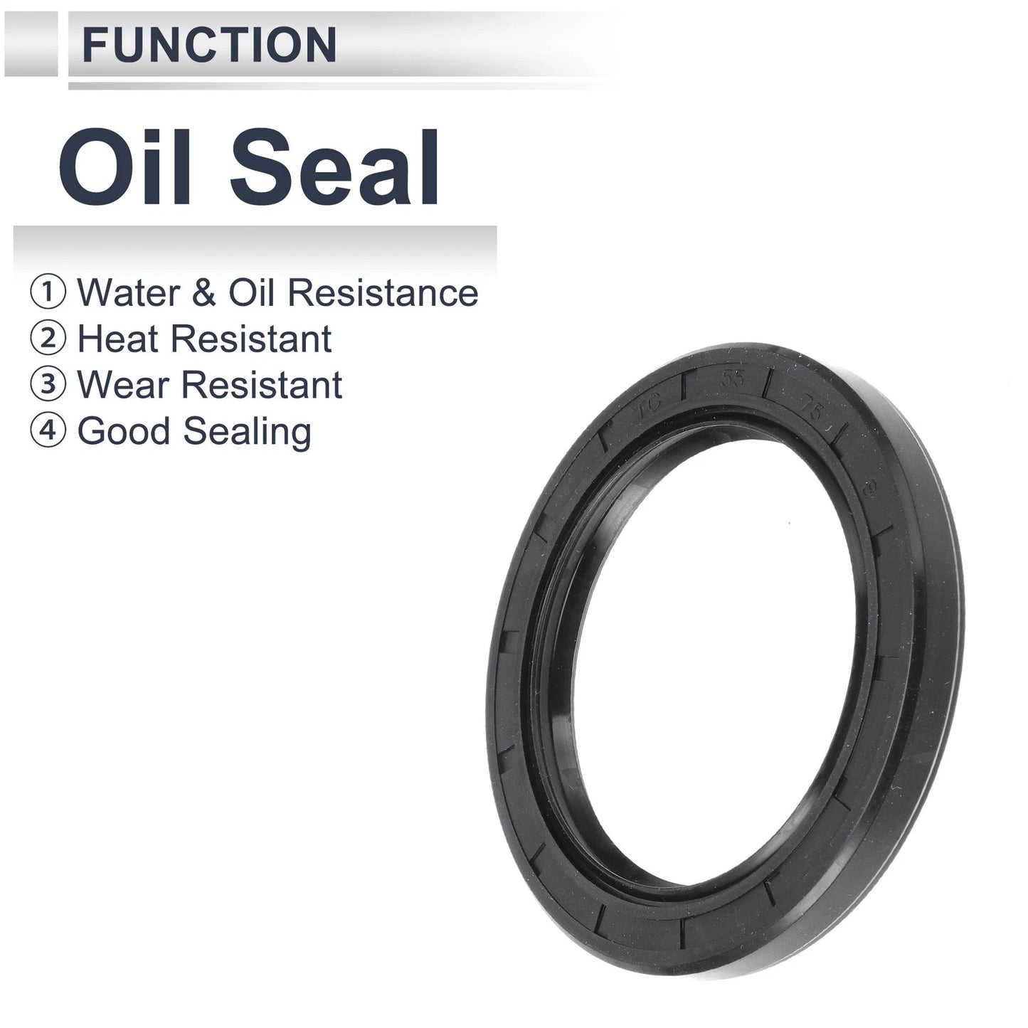 Oil Seal 55x75x8mm Seal Ring Rotary Shaft Seal Nitrile Rubber 5 Pcs for ATVs