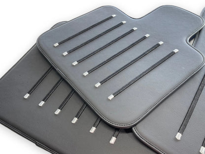 Black Leather Floor Mats for Rolls Royce Black Badge Cullinan (2019-2022)