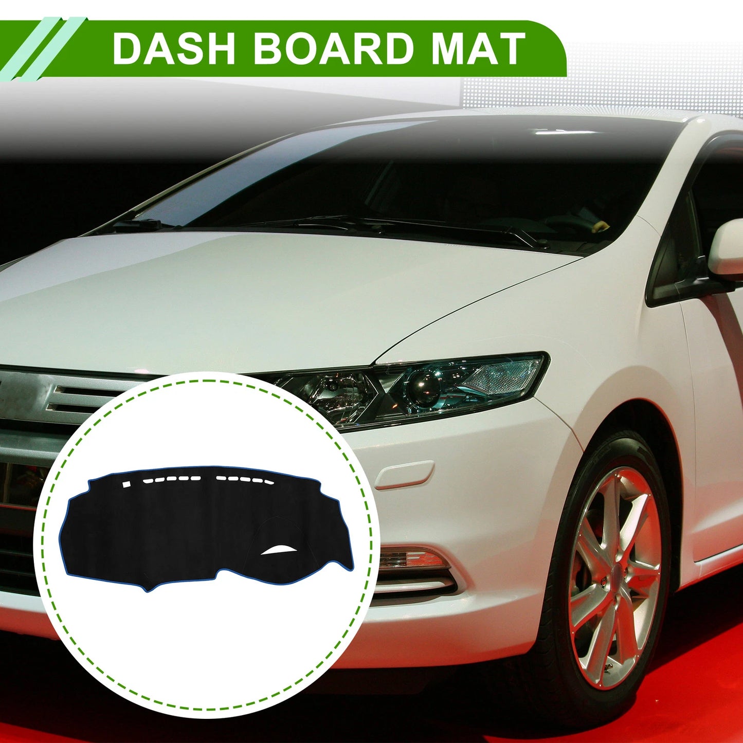 Dashboard Cover Mat for Honda Insight 2009-2014 Sun Protector Pad Black Blue
