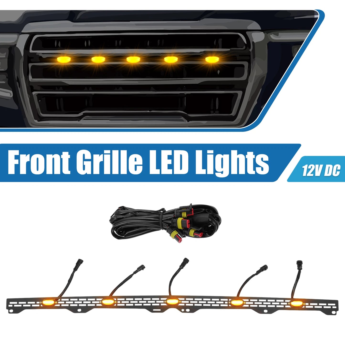LED Grille Lights with Bracket for Toyota Tundra (2014-2020) Amber