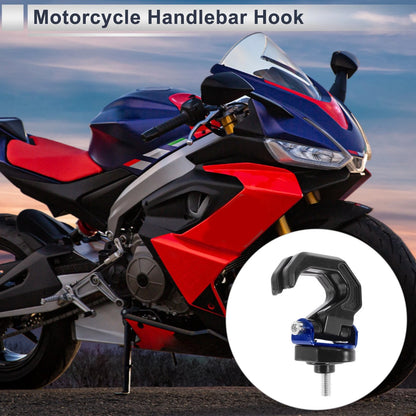 1x Horn-type Double Hook Aluminum Alloy Motorcycle Hanging Hook Black Blue