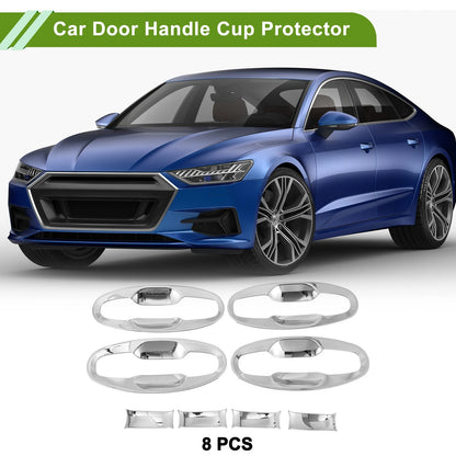 8 x Chrome Silver Door Handle Cup Protectors for Subaru XV (2018)