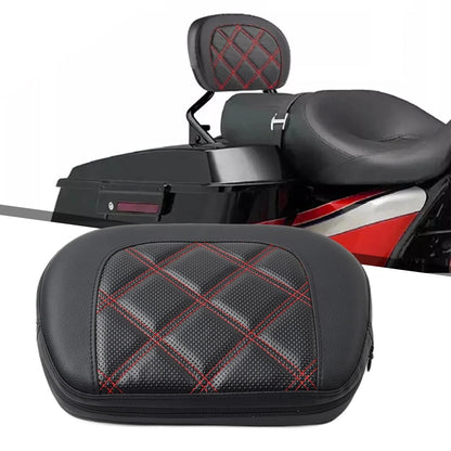 Rear Passenger Sissy Bar Black Backrest Pad for Harley Street Glide (2014-2023)