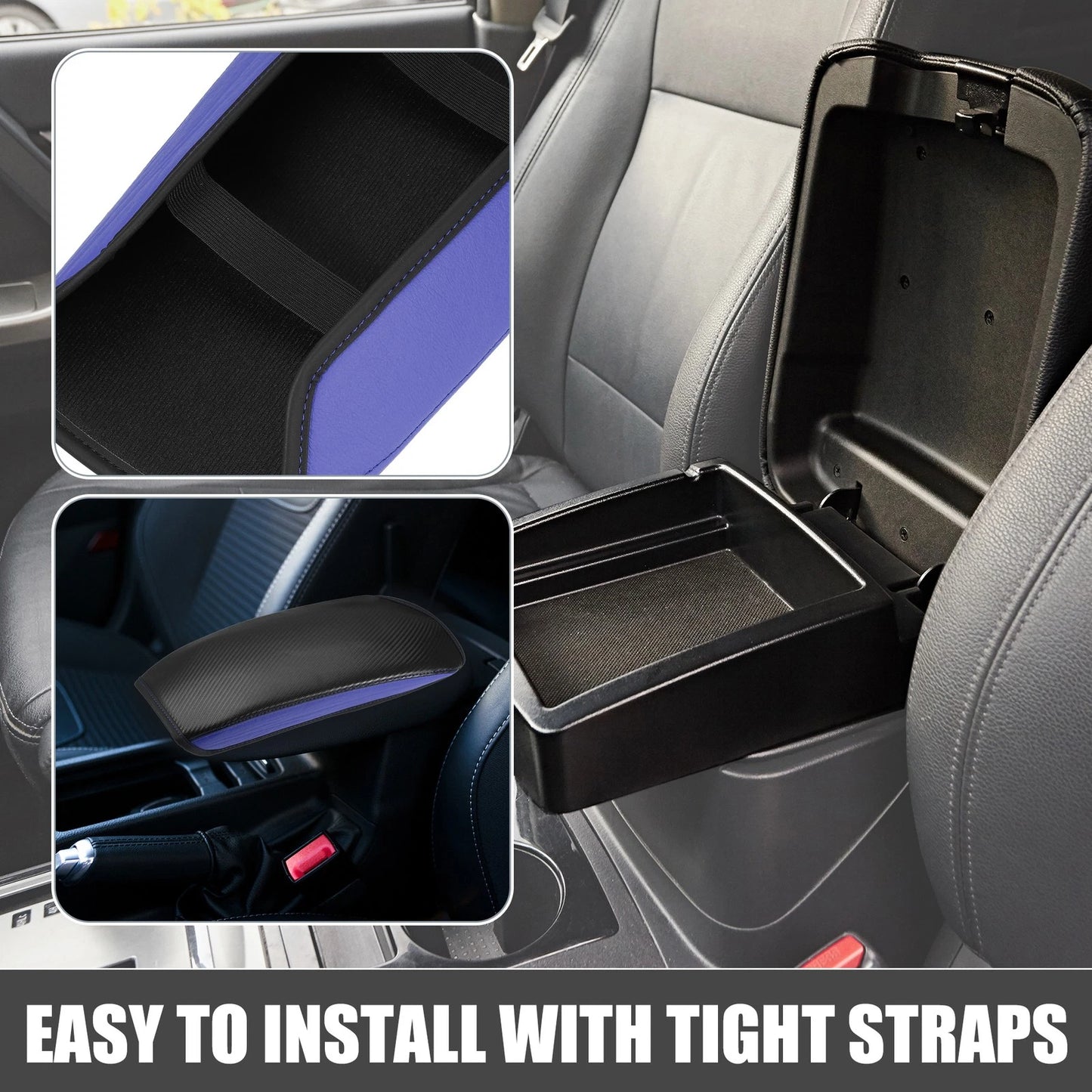 Center Console Cover for Mitsubishi Outlander Carbon Fiber Black Blue