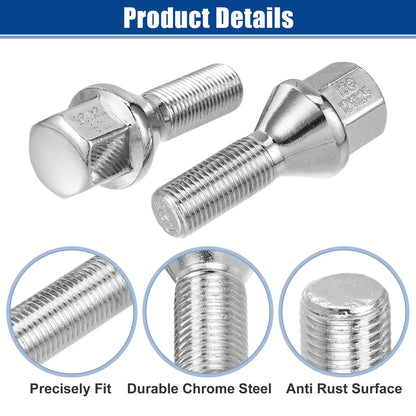 M12x1.25 Extended Wheel Lug Bolts 28mm Shank for Jeep