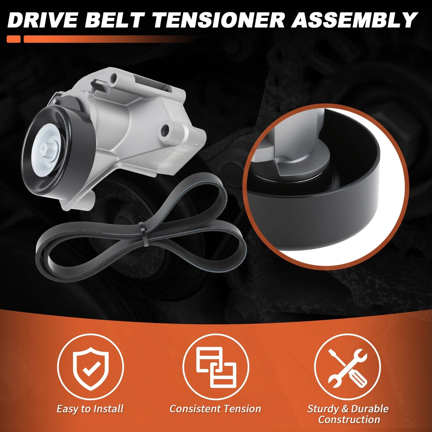 Serpentine Belt Tensioner w/Idler Pulley for Toyota Tundra, 4Runner