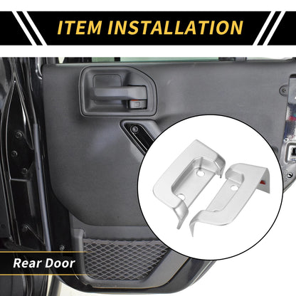 Rear Door Latch Lock Cover Trim for Jeep Wrangler JL JLU (2018-2024) Silver