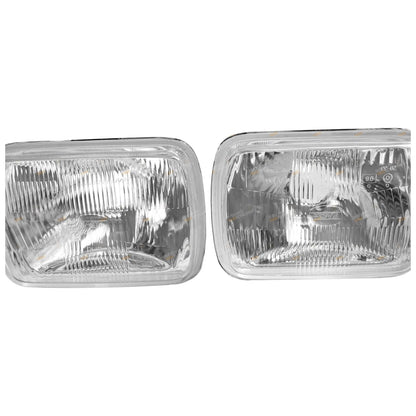 2x LH+RH Headlights with Globe for Nissan Navara/Holden Rodeo (1981 - 1997)