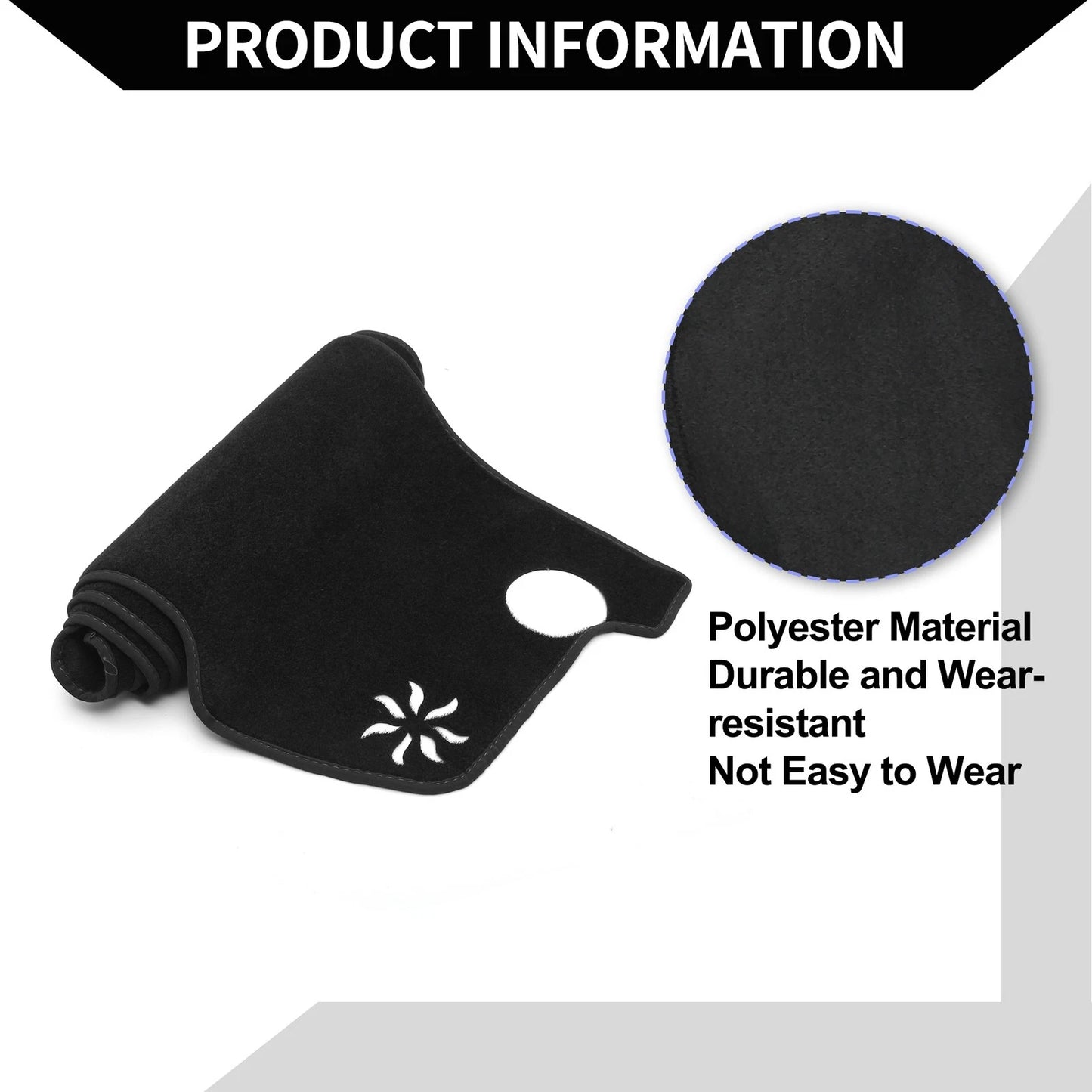 Dashboard Cover Mat for Honda Vezel RV3-RV6 (2021-2024) Black Protector Set