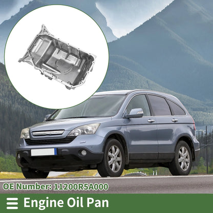 Engine Oil Pan for Honda CR-V 2012-2014 - 1 x Aluminum Silver Tone