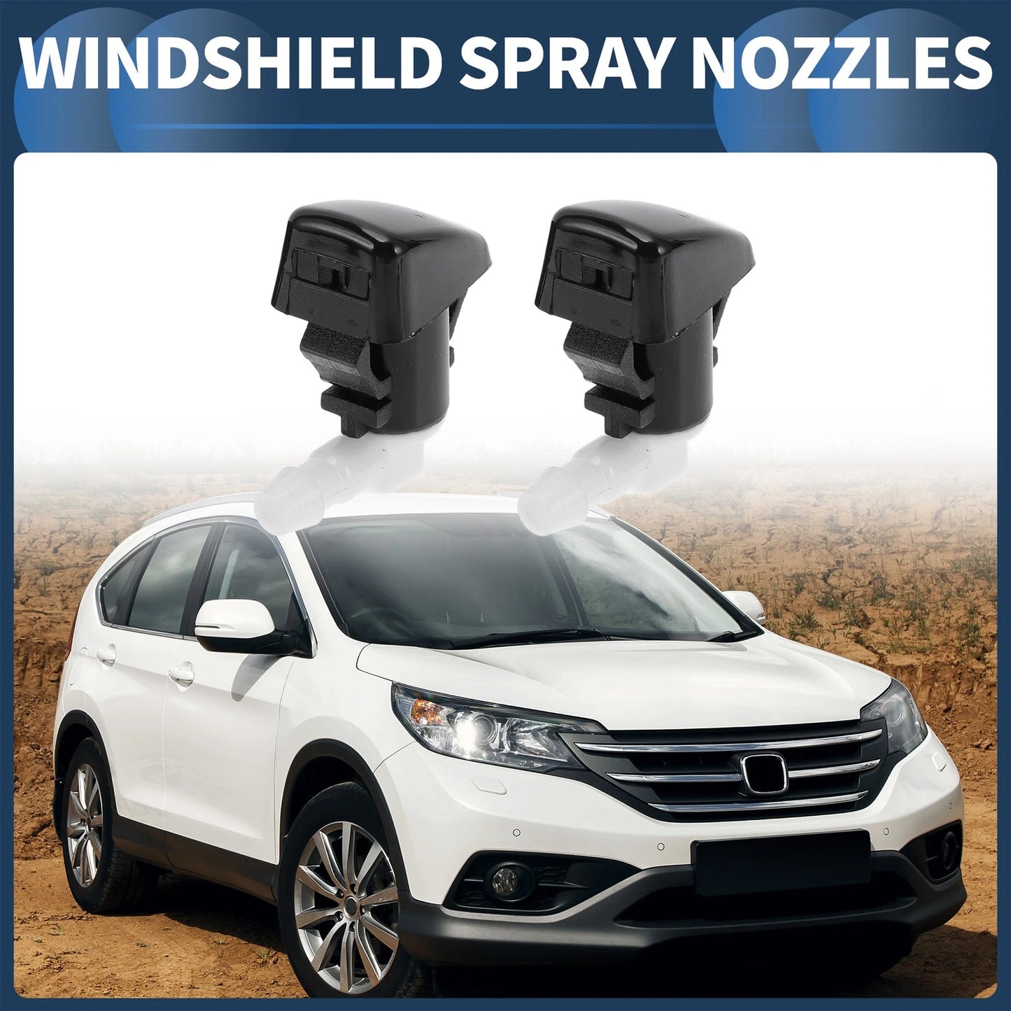 Front Windshield Washer Nozzles for Ford F-250 Super Duty (2017-2023)