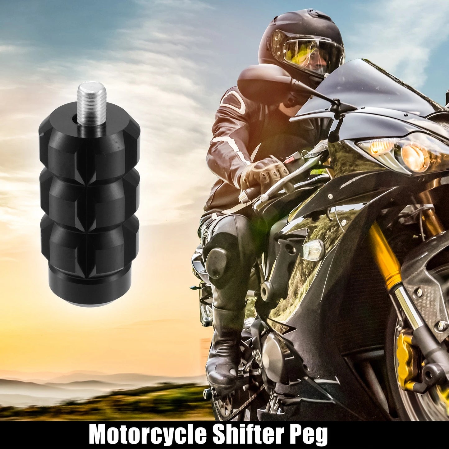 Shifter Peg with Raised Knob for Harley-Davidson Black