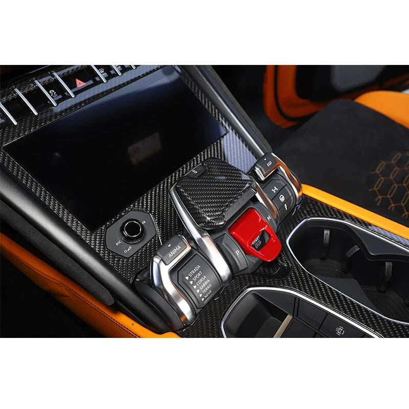 Real Carbon Fiber Gear Shift Knob Cover Trim Fit For Lamborghini URUS 2018-2022