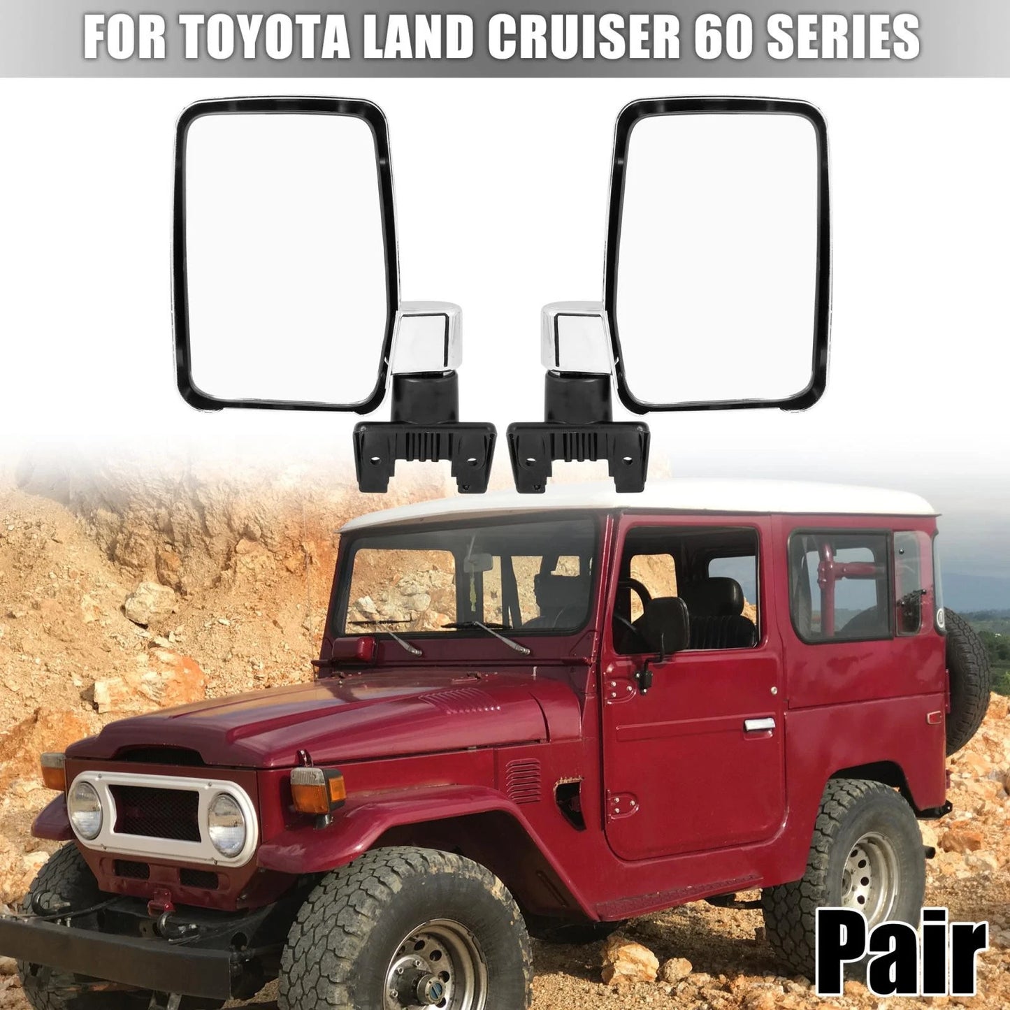 Rear View Side Mirror 2 x for Toyota Land Cruiser (1980–1996)