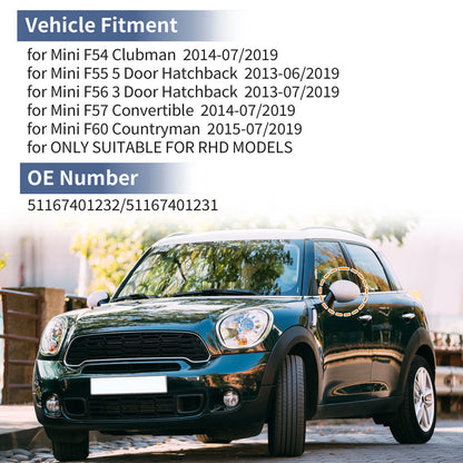 Gloss Black Left Right Mirror Cover Caps for Mini F54 Clubman (2016-2023)